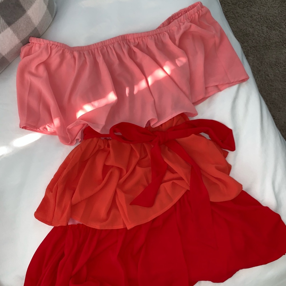 Color-Block Ruffle Dress